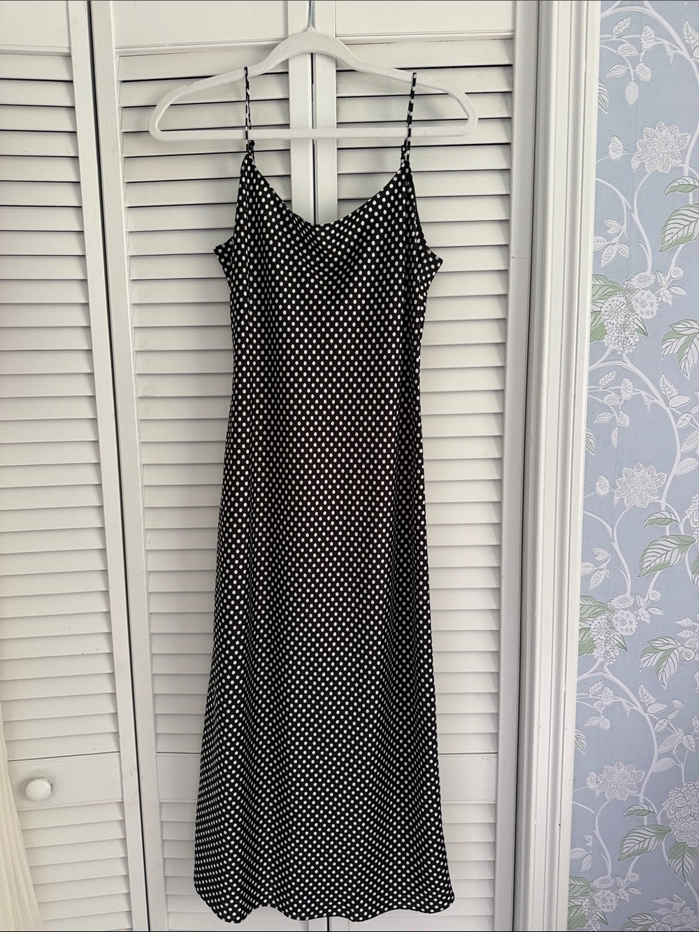 J Crew Black Polka Dot Slip Dress